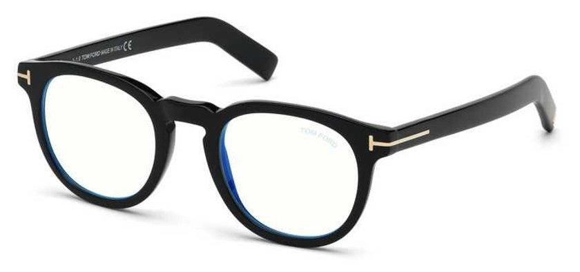 Lunettes de vue TOM FORD FT 5629-B 001 48/23 Homme Noir Arrondie Cerclée Classique 48mmx23mm 217€