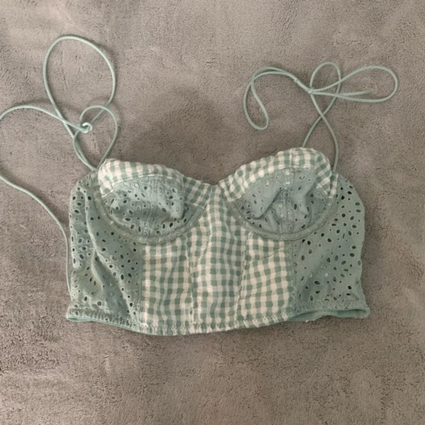 Urban Outfitters Cute Blue / Green Gingham Crop Top