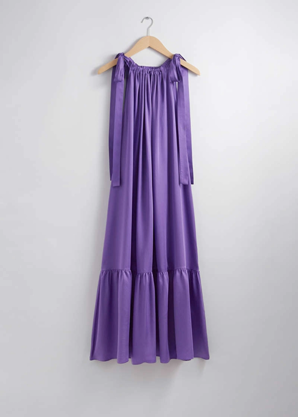 Gathered Sleeveless Midi Dress - Lilac - & Other Stories GB