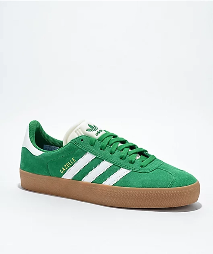 adidas Gazelle ADV Green, White & Gum Shoes | Zumiez