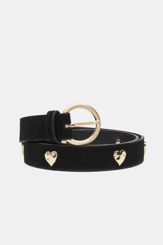 Hammered Heart Belt | Black