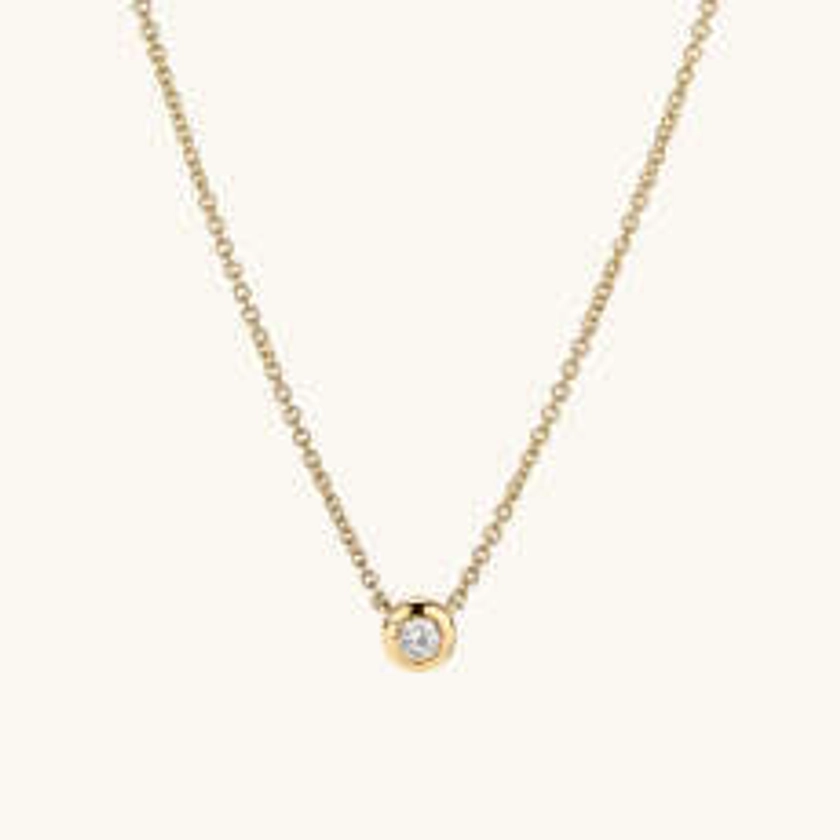 Bezel Set Diamond Necklace in 14k Yellow Gold | Mejuri