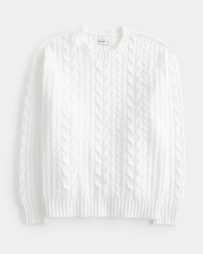 Women's Hollister Comfy Cloud Cable-Knit Crew Sweater | Women's | HollisterCo.com