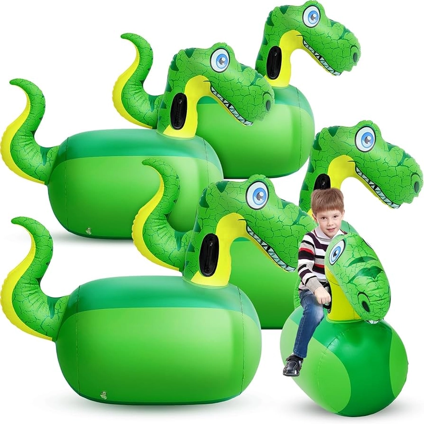 Amazon.com: Hiboom 4 Pcs Giant Inflatable Hopping Toys 51 Inch Bouncer Animal Toys Ride on Toys Hopping Toys Hopper for Birthday Party Gifts (Dinosaur) : Toys & Games