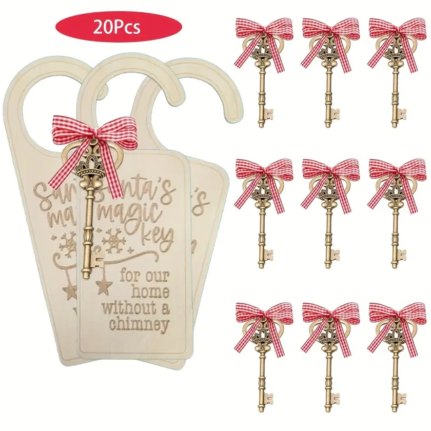 Key Ornaments Set Wooden - Temu