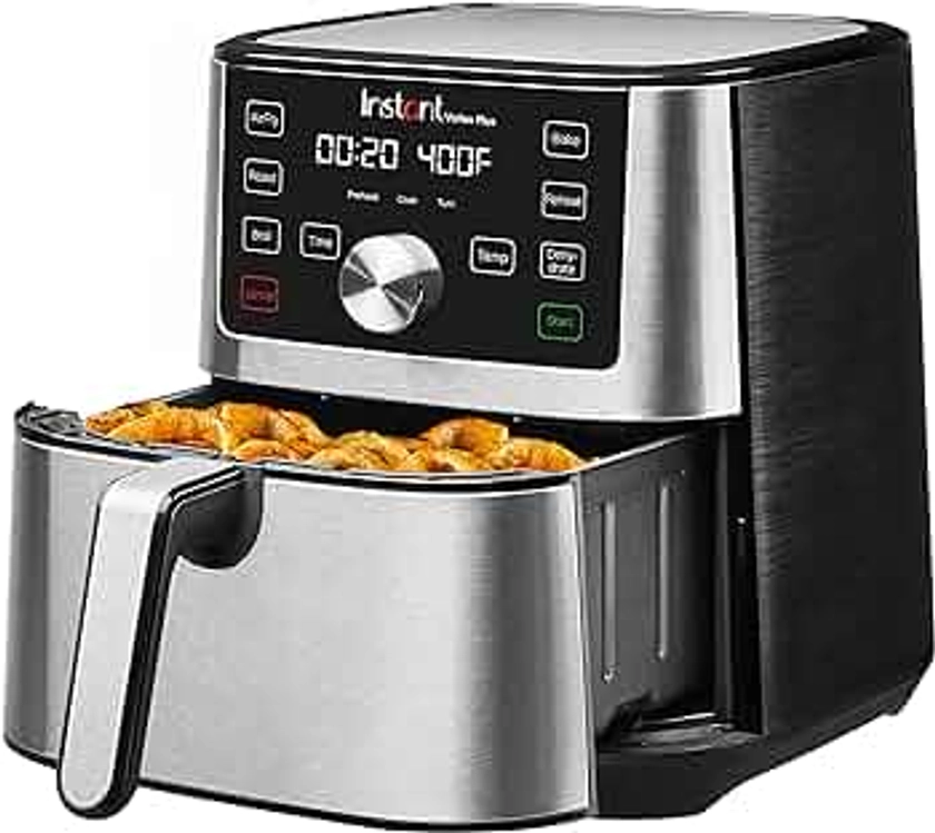 Instant Vortex 6QT XL Air Fryer, 6-in-1 Functions Broils, Dehydrates, Crisps, Roasts, Reheats, Bakes for Quick Easy Meals, 100+ In-App Recipes, Dishwasher-Safe, from the Makers of Instant Pot, Black