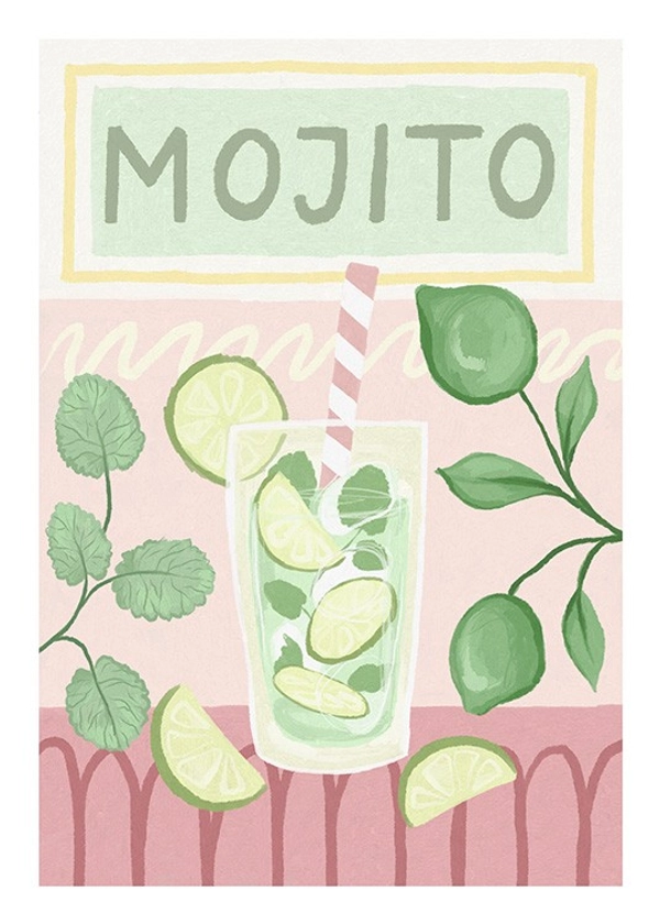 Mojito Cocktail Affiche