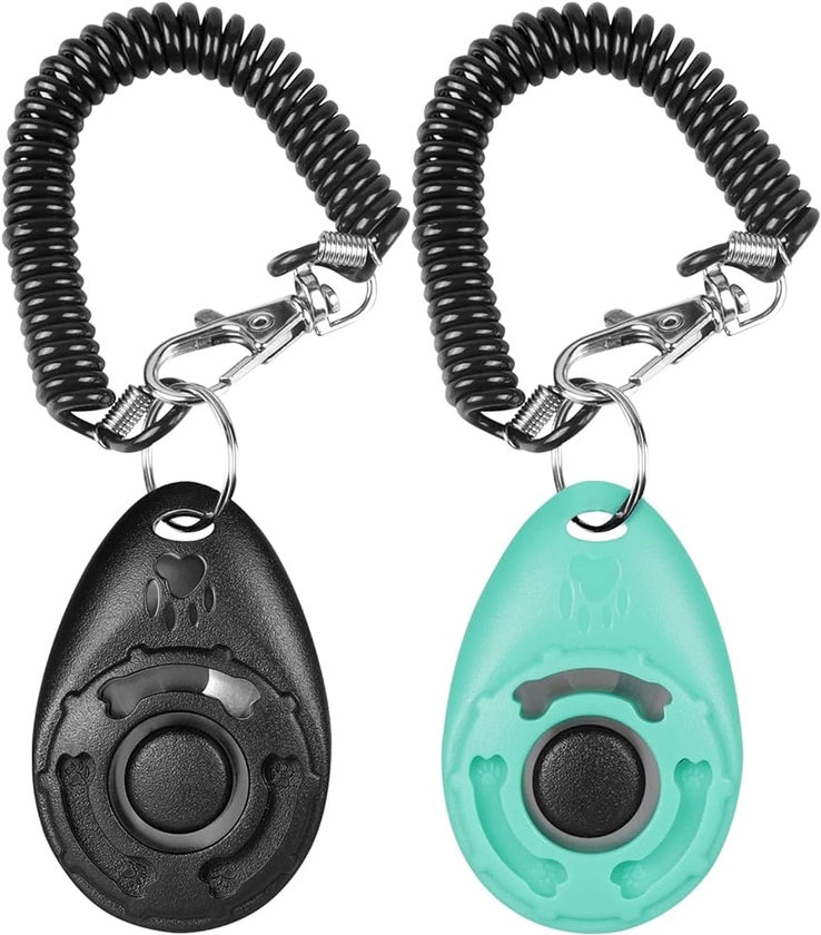 Dog Clicker, [2 PCS,Black&Green] Diyife Pet Training Clicker with Wrist Strap for Dog Cat Horse : Amazon.co.uk: Pet Supplies