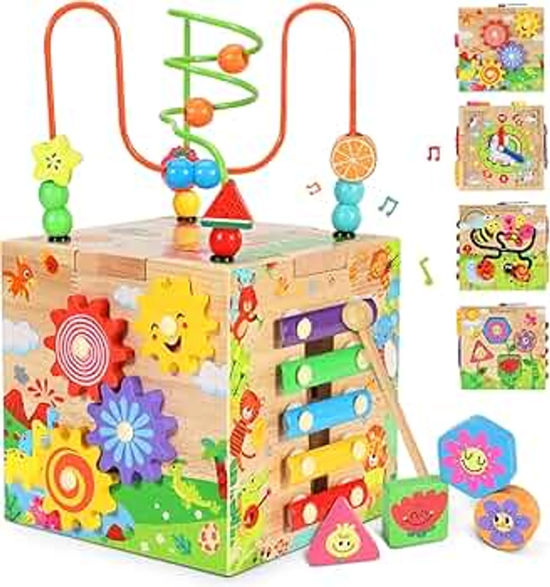 Subtail Jouet Bebe 1 2 an, Cubes d’éveil, Montessori Sensoriel Jouets pour Bebe 6 18 Mois Naissance Fille Garcon, Cadeau de Jouets pour garçons, Filles et Tout-Petits âgés de 1, 2, 3 Ans