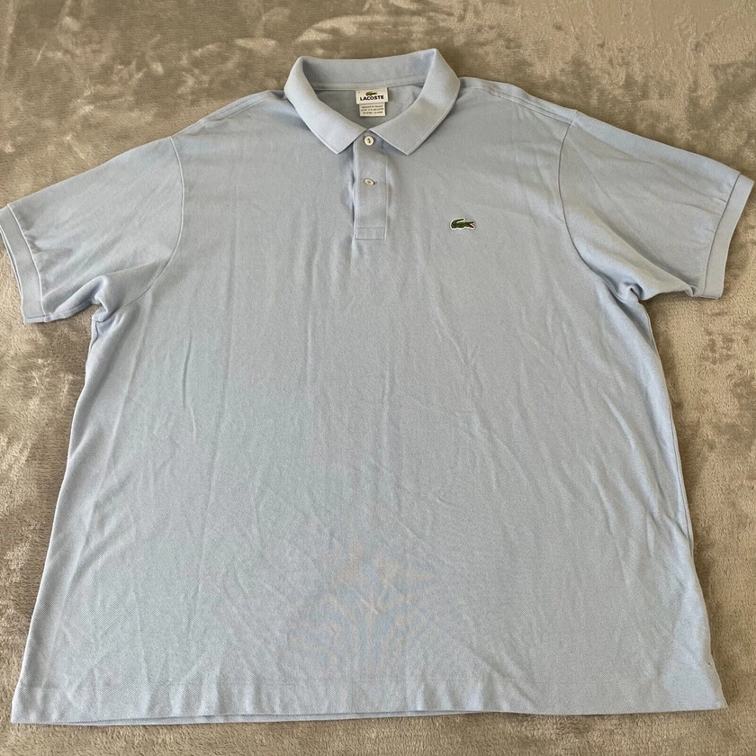Lacoste Sport Polo Shirt Size 9 Mens 3XL Blue Short Sleeve Big Logo Cotton
