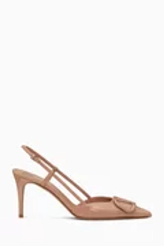 Buy Valentino Garavani Neutral Valentino Garavani VLOGO Slingback Pumps in Patent Leather Online for Women | Ounass UAE