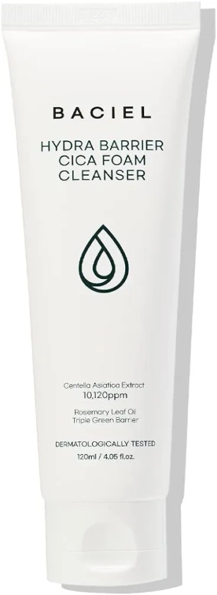 BACIEL - Hydra Barrier Cica Foam Cleanser 120ml | Korean Skin Care | Facial Cleanser | Sensitive Skin | Pore Care | Ceramide | Hyaluronic Acids