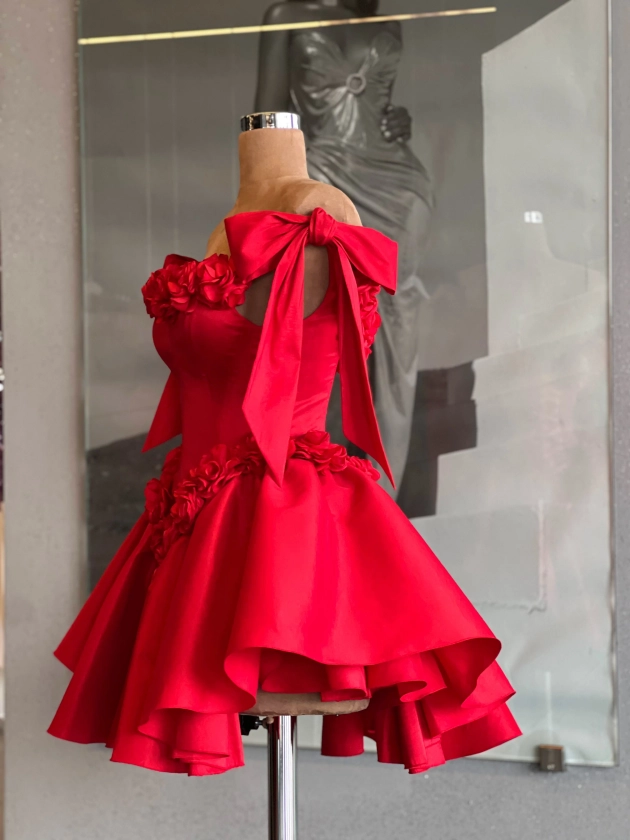 Little Red Floral Dress