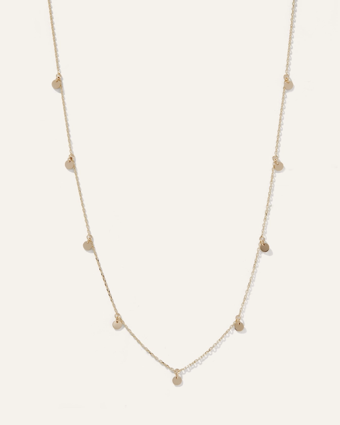 14K Gold Circle Station Necklace