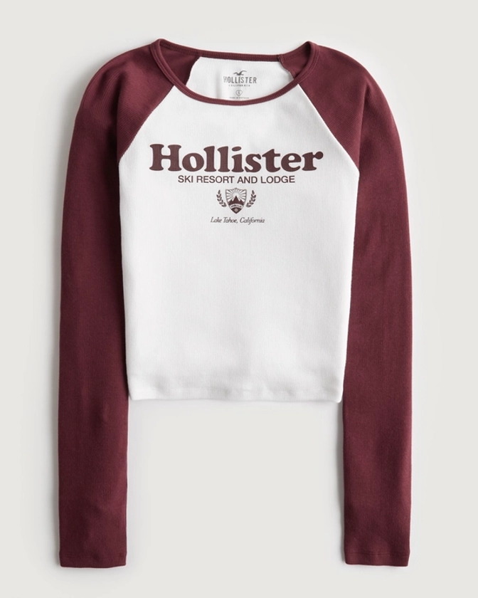 Women's Long-Sleeve Print Graphic Baby Tee | Women's Clearance | HollisterCo.com