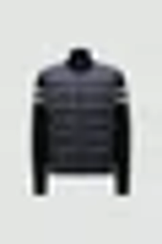 Navy Blue Padded Wool Zip-Up Cardigan - Sweaters & Cardigans for Men | Moncler NO