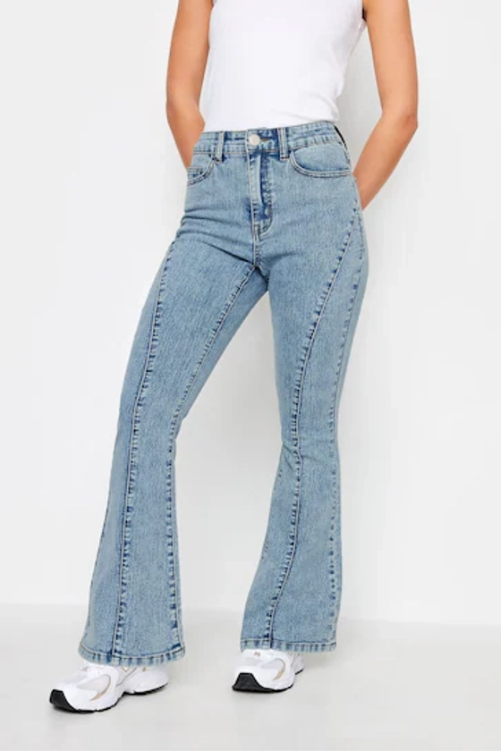 Buy PixieGirl Petite Blue Seam Front Kick Flare Jeans from the Next UK online shop