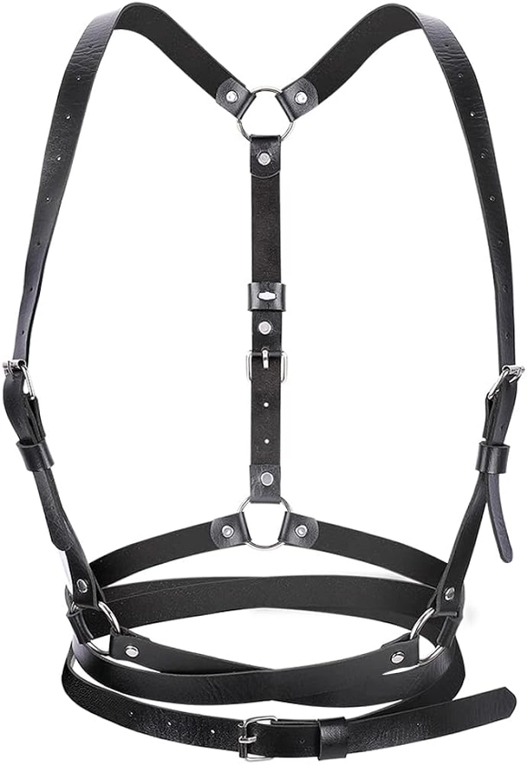 Punk Waist Leather Chain Belt Harness Strappy Adjustable Body Accessories