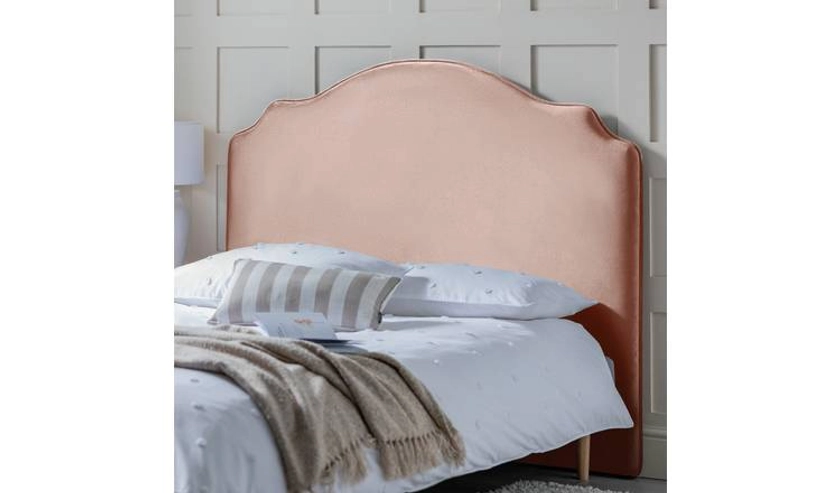 Habitat Sophia Velvet Double Headboard - Pink