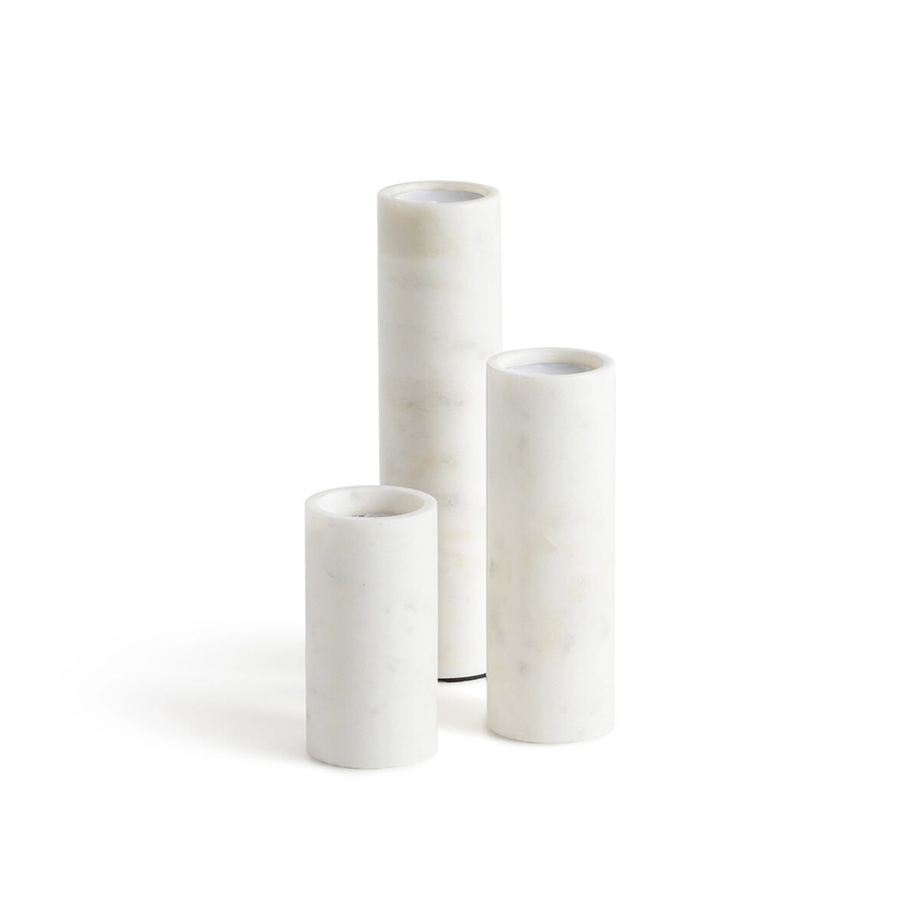 Set of 3 Scafi Marble Candle Holders