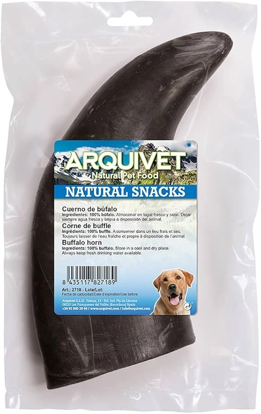 ARQUIVET corne de buffle à croquer - collation de chien naturel, 1 Unité (Lot de 1) : Amazon.fr: Animalerie