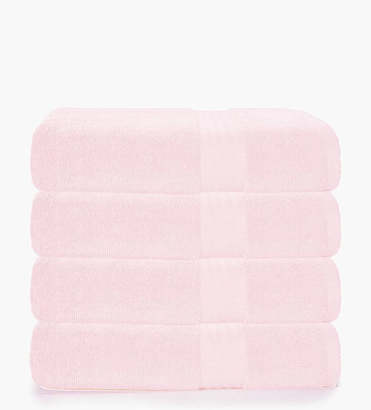 Amazon.com: GLAMBURG Premium Cotton 4 Pack Bath Towel Set - 100% Pure Cotton - 4 Bath Towels 27x54 - Ideal for Everyday use - Ultra Soft & Highly Absorbent - Pink : Home & Kitchen