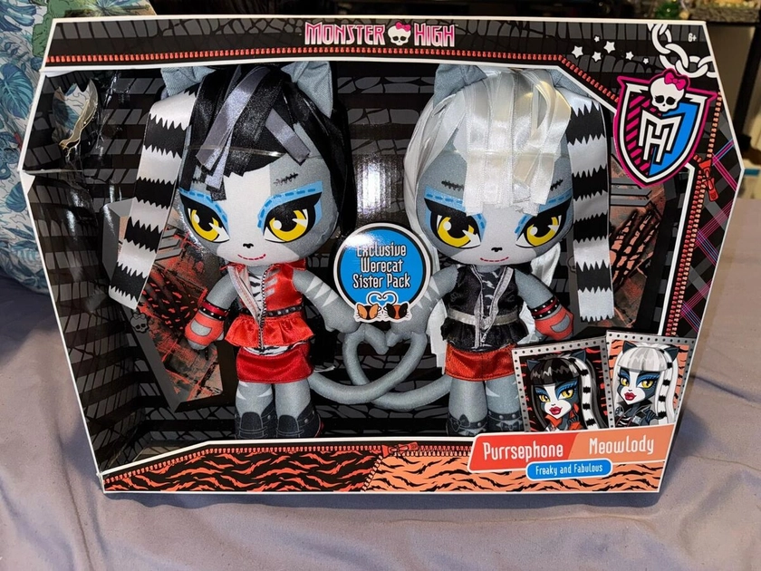 Monster High Purrsephone & Meowlody Plush - Toys R Us Exclusive - NIB NRFP