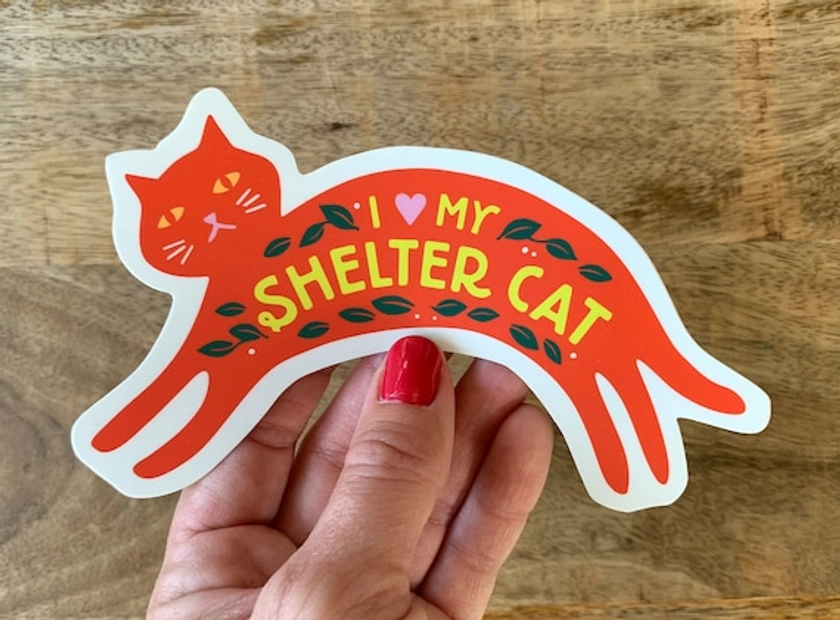 I Love My Shelter Cat Bumper Sticker