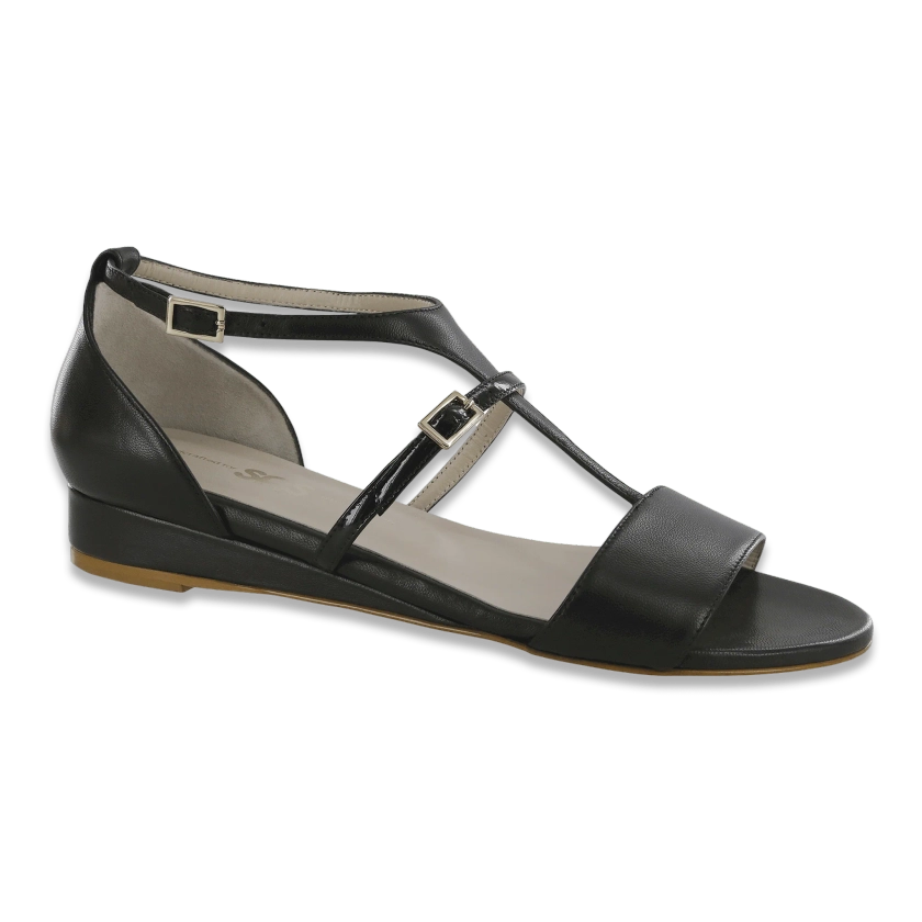 SAS Sandra - T-Strap Dress Sandal | SASnola - Black / Patent / 8.5 / Medium - SAS Shoes on SASnola.com