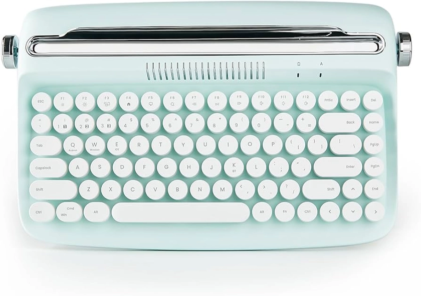 Amazon.com: YUNZII ACTTO B303 Wireless Keyboard, Retro Bluetooth Aesthetic Typewriter Style Keyboard with Integrated Stand for Multi-Device (B303, Sweet Mint) : Electronics