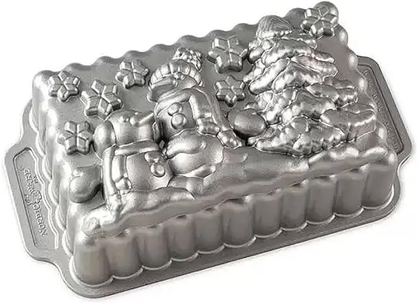 Nordic Ware Winter Wonderland Loaf Pan, Christmas Cast Aluminium Bundt Tin, Bundt Cake Tin with Santa Pattern, Cake Mould Made in The USA, Colour: Silver : Amazon.co.uk: Home & Kitchen