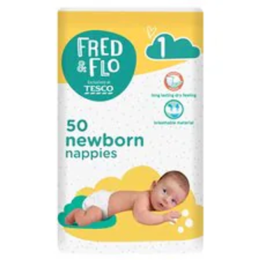 Fred & Flo Newborn Nappy Size 1 50 Pack