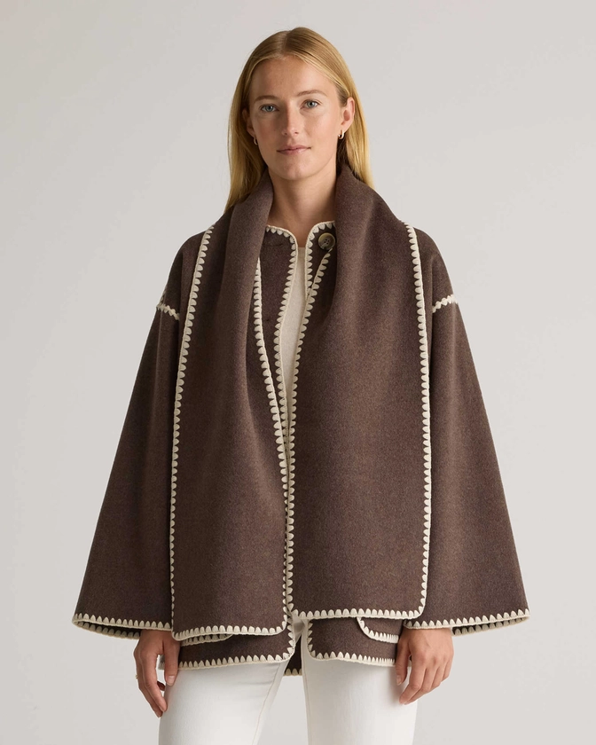 Double-Faced Merino Wool Scarf Coat 