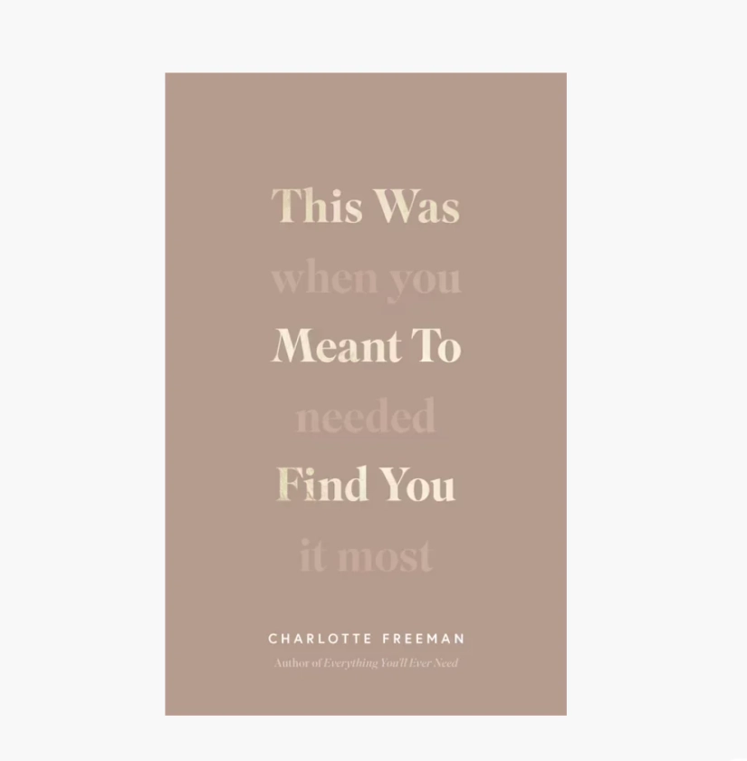 "This Was Meant To Find You (When You Needed It The Most)" by Charlott