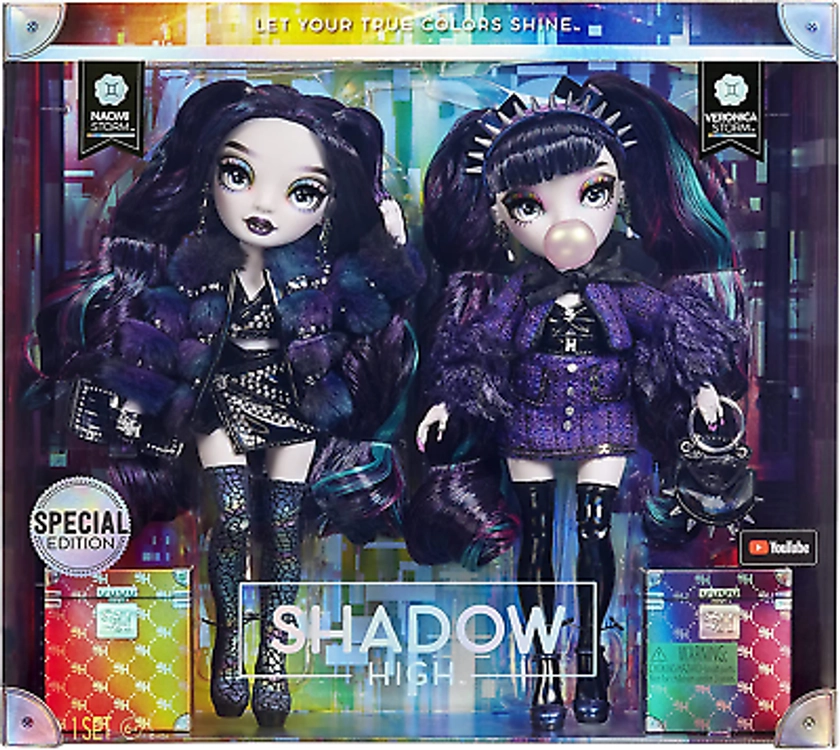 Rainbow High Shadow High Special Edition Twins 2-Pack Fashion Doll, Purple Black