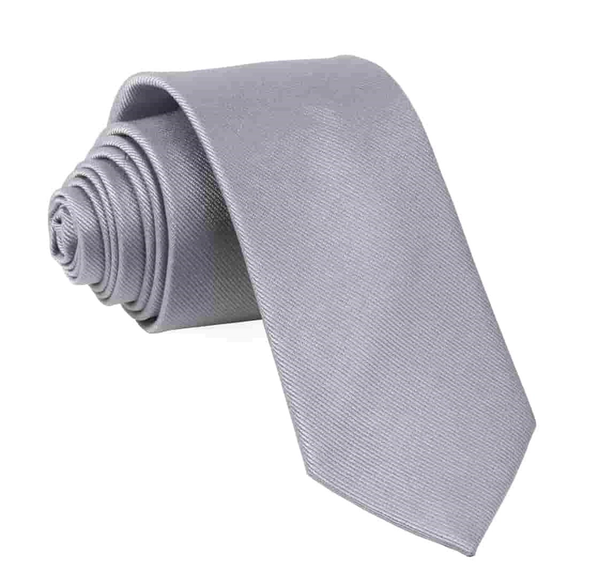 Grosgrain Solid Grey Tie | Silk Ties | Tie Bar
