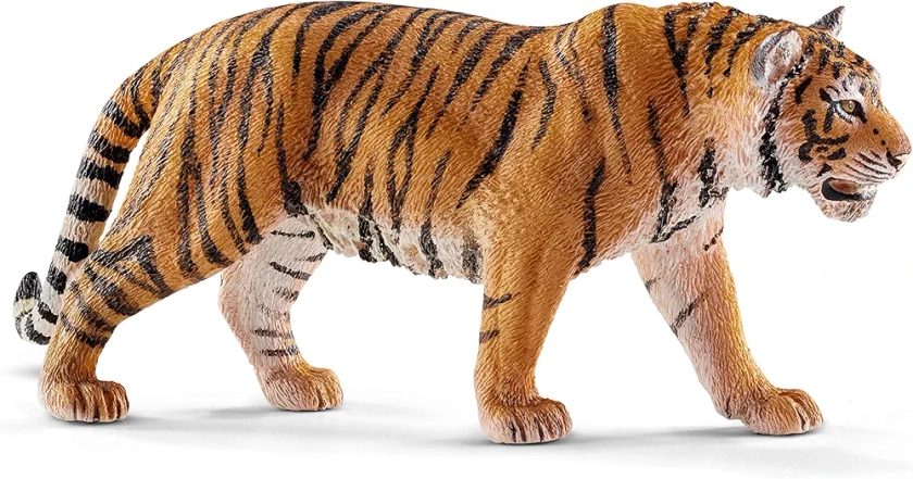 schleich 14729 Tigre du Bengale mâle, dès 3 ans, WILD LIFE - figurine, 3 x 13 x 6 cm, Nouveau Modèle