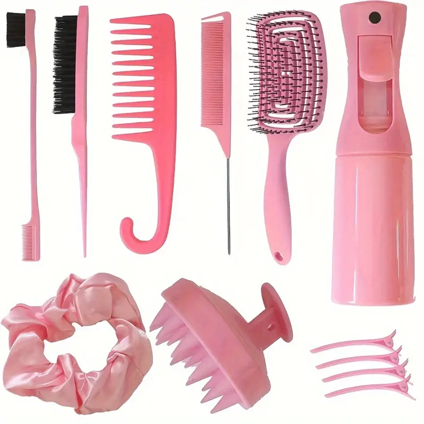 Hair Styling Comb Set Detangling Hair Brush Hair Types - Temu