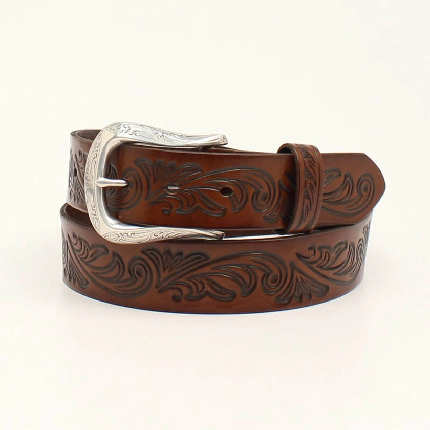 Filigree embossed belt