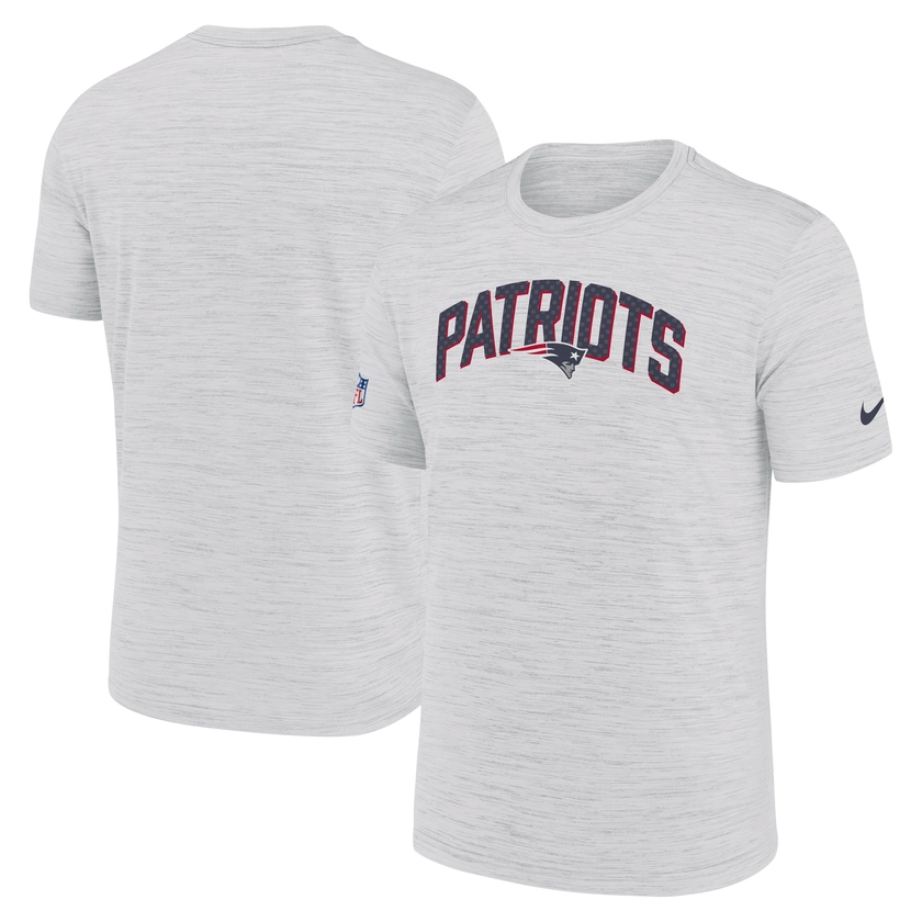 New England Patriots Nike Sideline Velocity Athletic Stack Performance T-Shirt - White