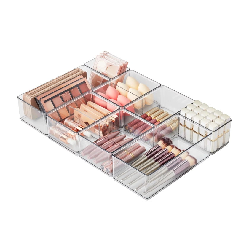 The Home Edit 8-Piece Clear Plastic Beauty Drawer Edit Storage System - Walmart.com