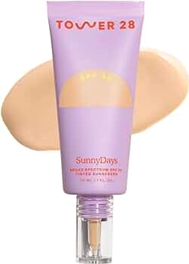 Tower 28 Beauty SunnyDays SPF 30 Tinted Mineral Sunscreen - For Sensitive Skin - 2-in-1 Facial Broad Spectrum UVA/UVB Protection + Foundation - Shade 15 MELROSE, 1 Fl Oz