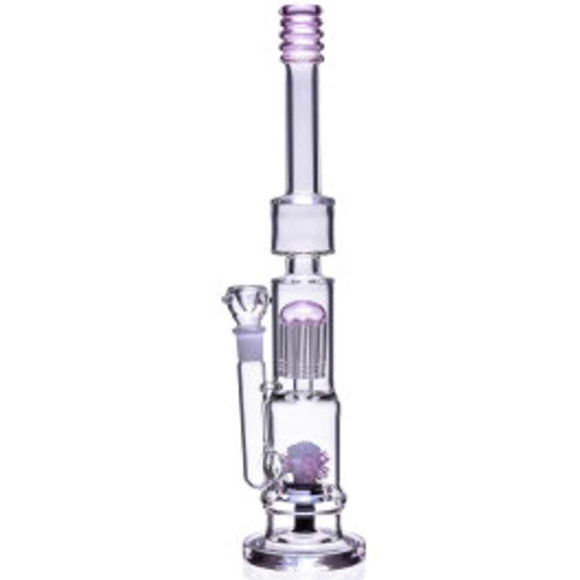 17" Inch Large Sprinkler to Tree Perc Bong Glass Water Pipe - Pink