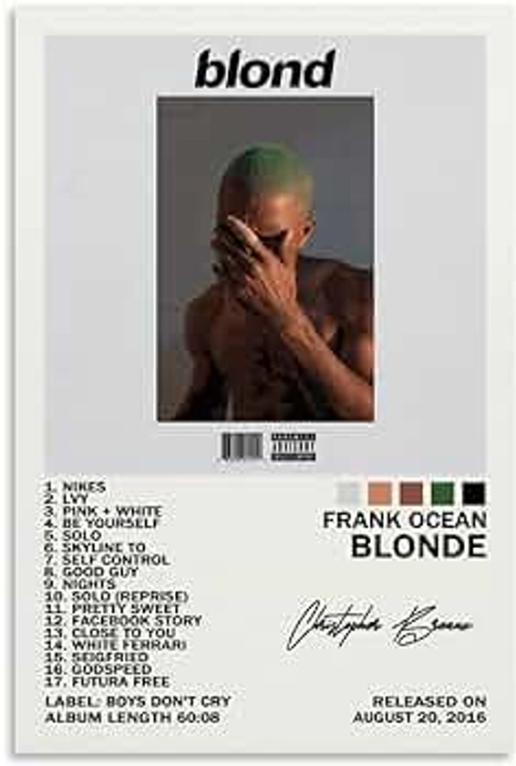 EASSL Frank Poster Ocean Blonde Album Cover Posters Poster Canvas Wall Art Posters Bedroom Painting 12x18inch(30x45cm)