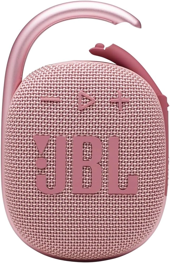 Amazon.com: JBL Clip 4 - Portable Mini Bluetooth Speaker, big audio and punchy bass, integrated carabiner, IP67 waterproof and dustproof, 10 hours of playtime, speaker for home, outdoor and travel (Pink) : Electronics