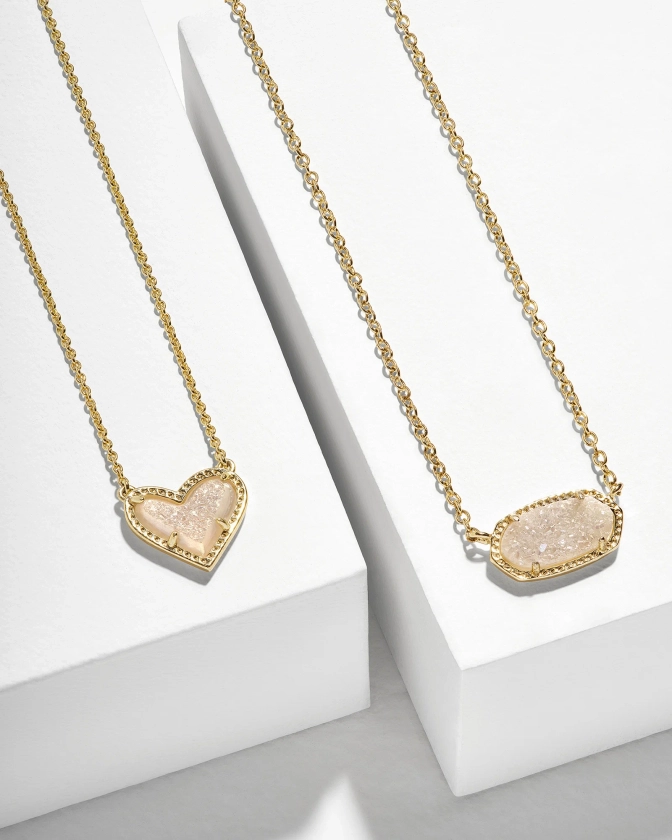 Elisa and Ari Heart Necklace Set in Gold