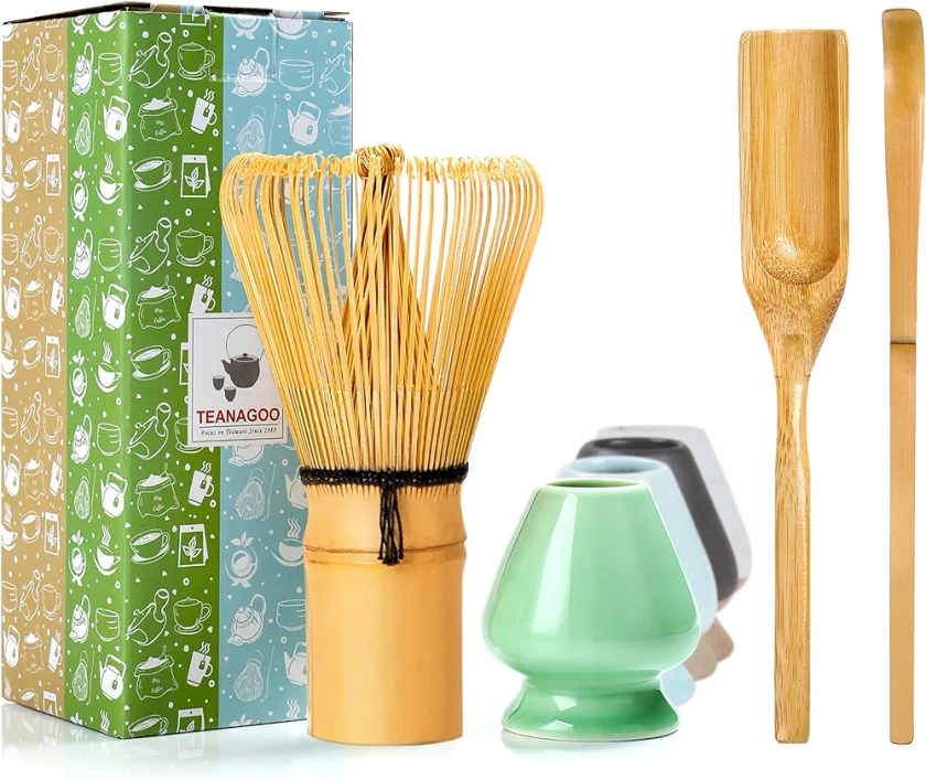 TEANAGOO MA-01 Accessoire de cérémonie du Matcha Japonais, Fouet au Matcha (Chasen), cuillère Traditionnelle (chashaku), cuillère à thé, Porte-Fouet, l'ensemble Parfait pour préparer Une Tasse… : Amazon.fr: Cuisine et Maison