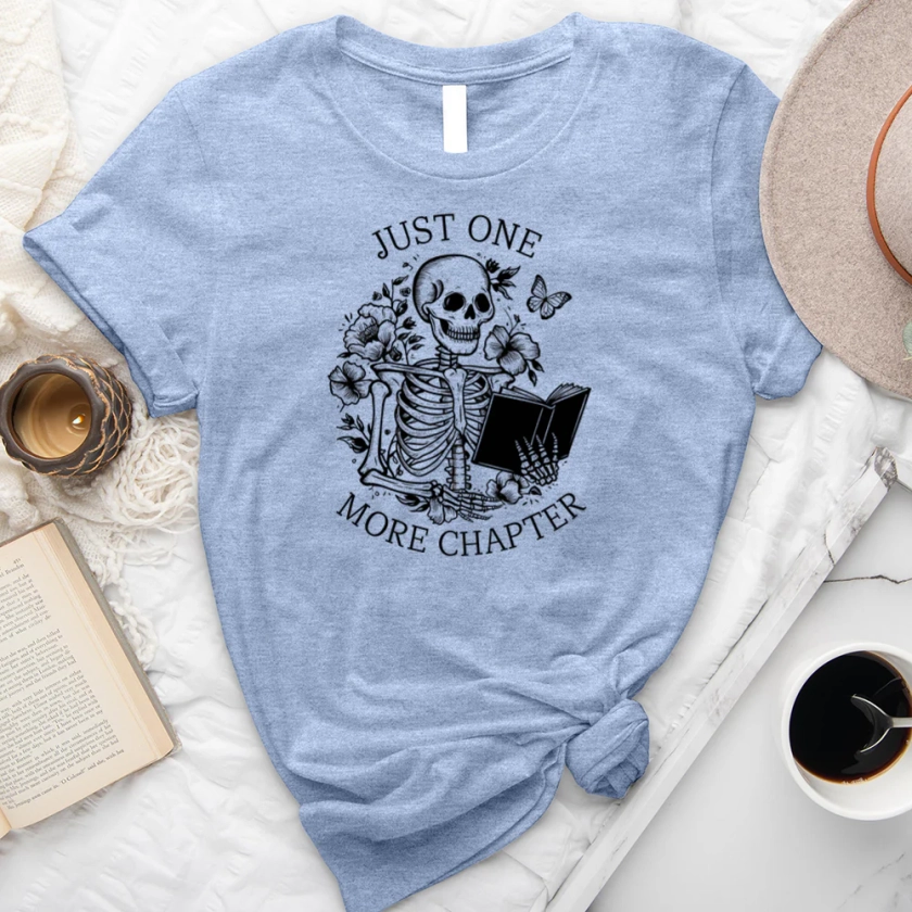 one more chapter skeleton unisex tee