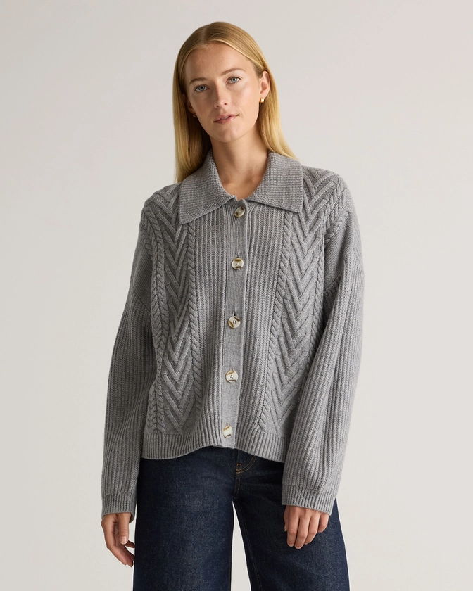 Australian Merino Wool Collared Cardigan