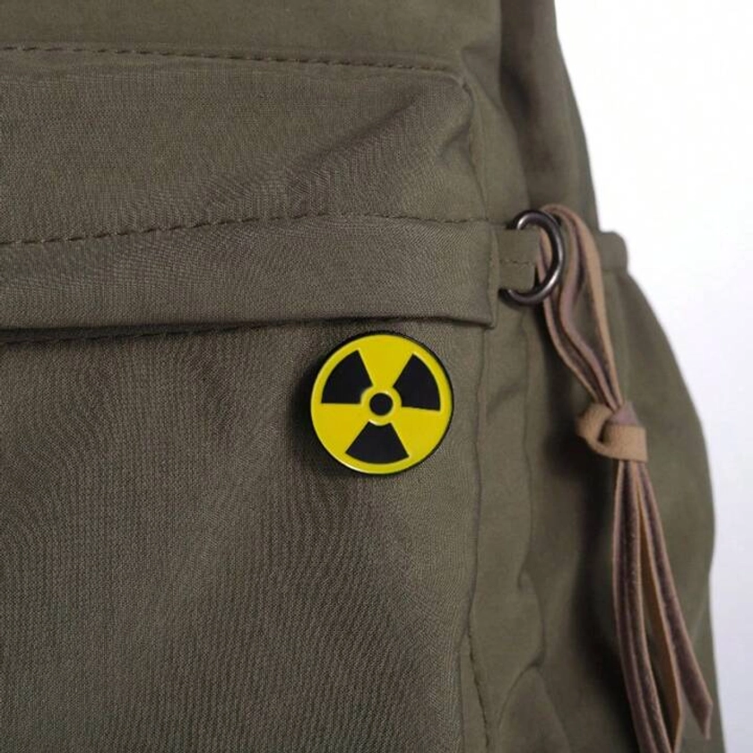 1 Pieza Insignia Redonda Metálica De Símbolo Biológico Creativo, Broche De Metal Radioactivo Personalizado Con Elemento Químico. 6 Estilos Disponibles